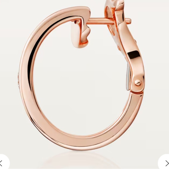 Cartier Rose Gold LOVE Hoop Earrings w/ 2 diamonds (never worn)